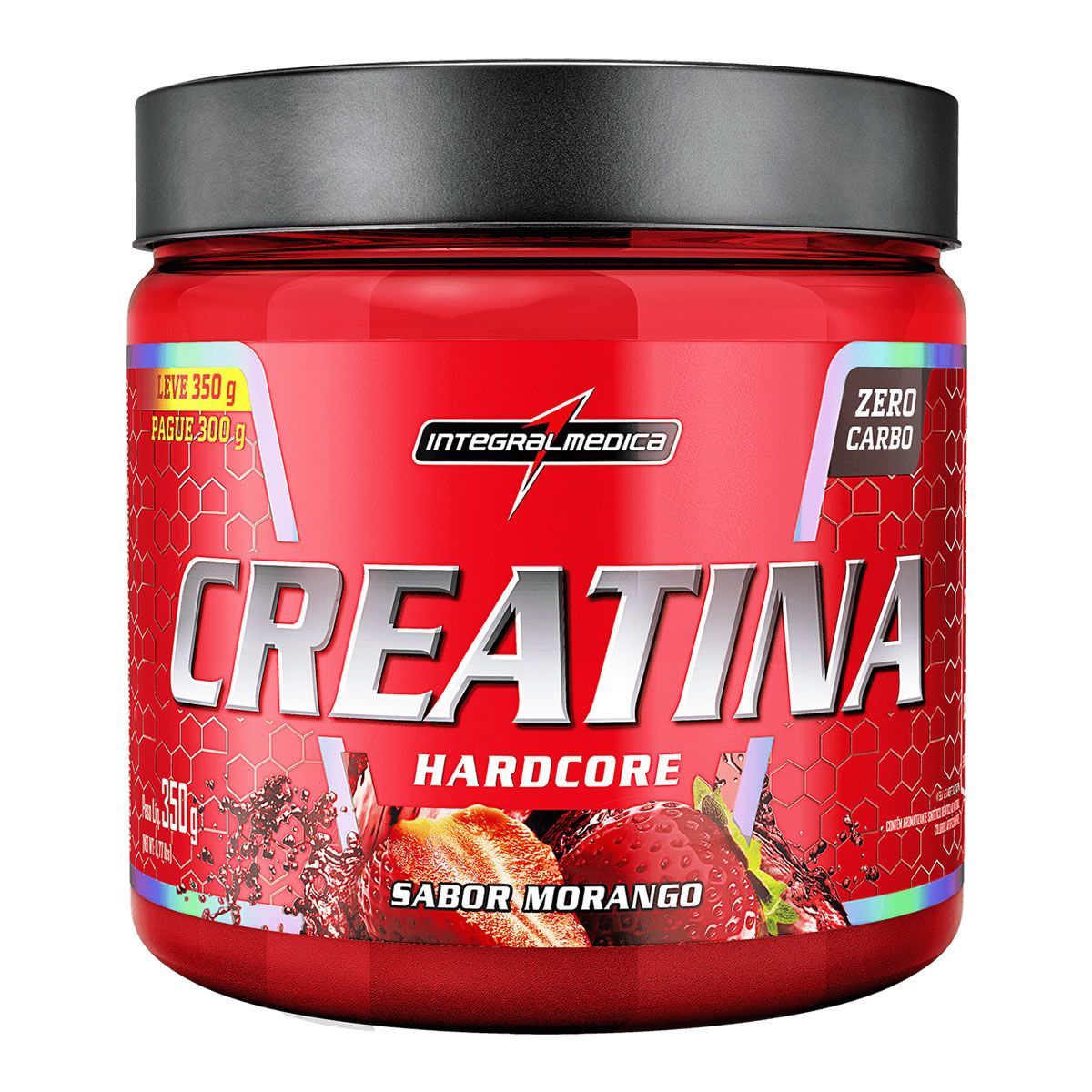 Creatina Hardcore - 350g Morango - Integral M�dica