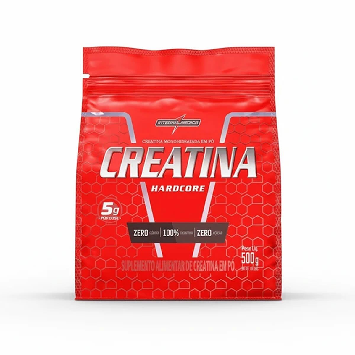 Creatina Hardcore - Refil 500g Sem Sabor - Integral M�dica