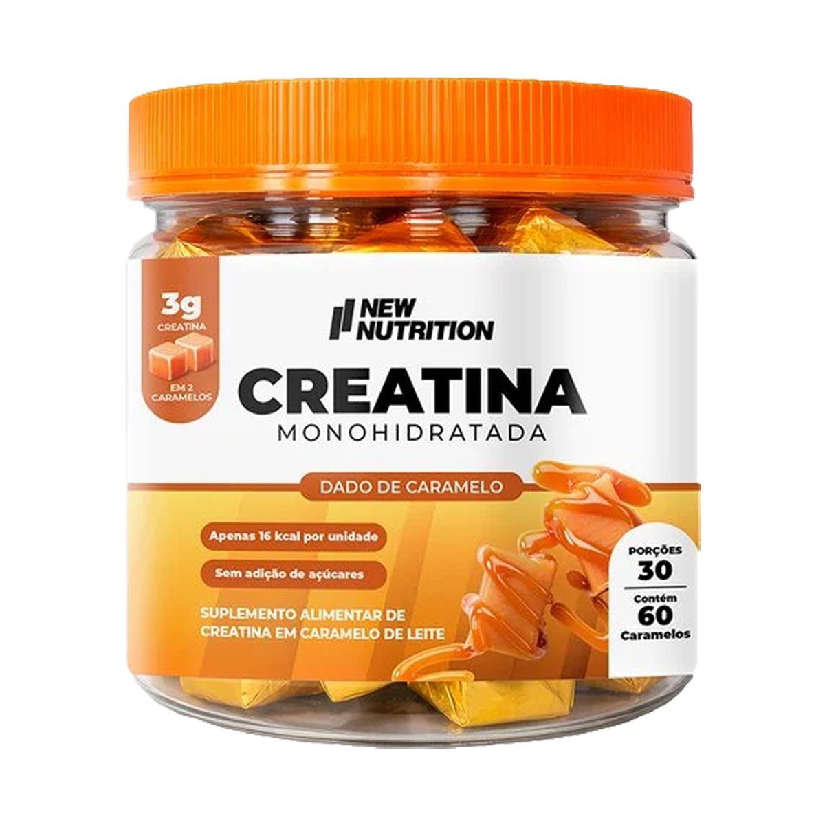 Creatina Monohidratada  - 60 Dados de 6,5g Caramelo - NewNutrition