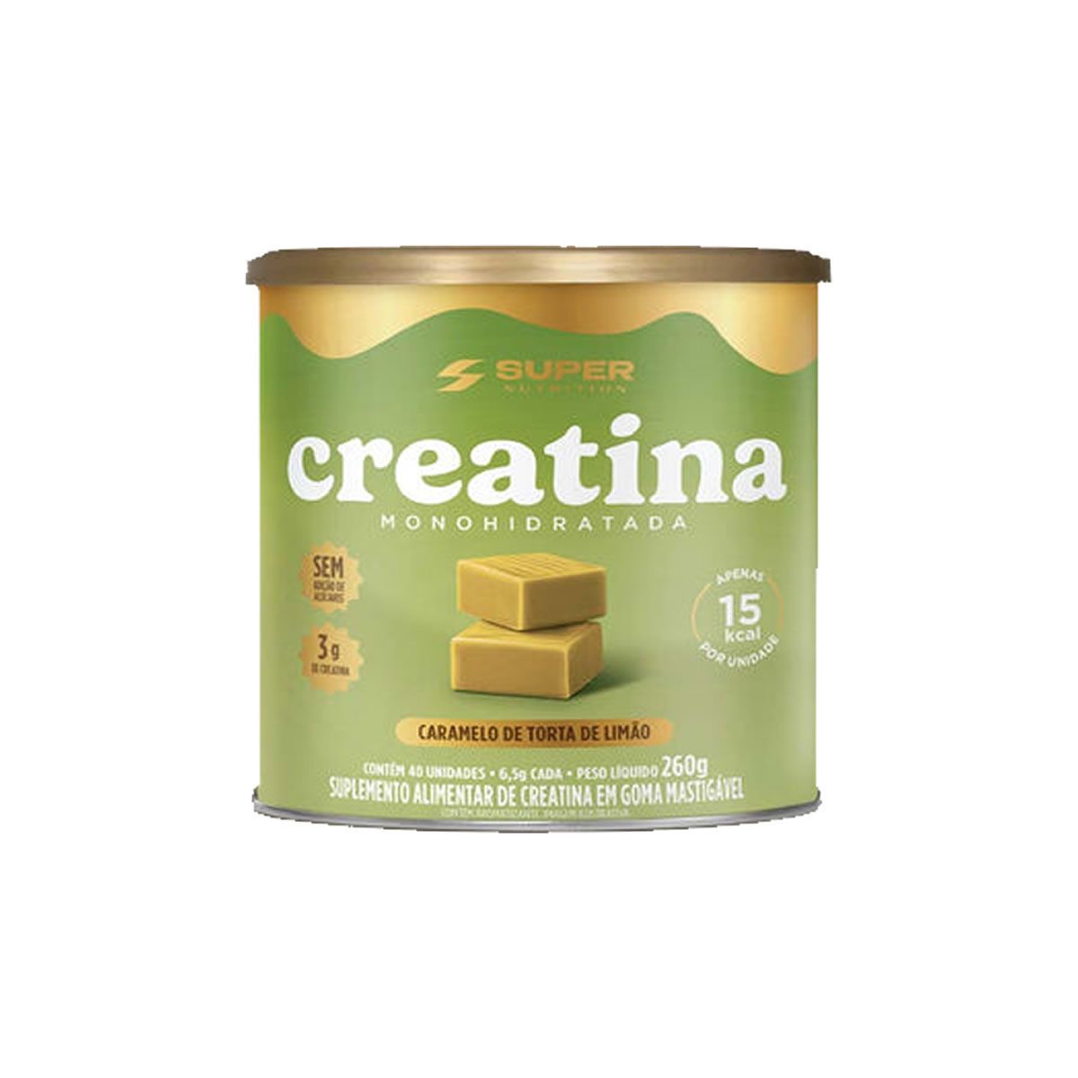 Creatina Monohidratada - 40 Dados 6,5g Torta de Lim�o - Desinch�