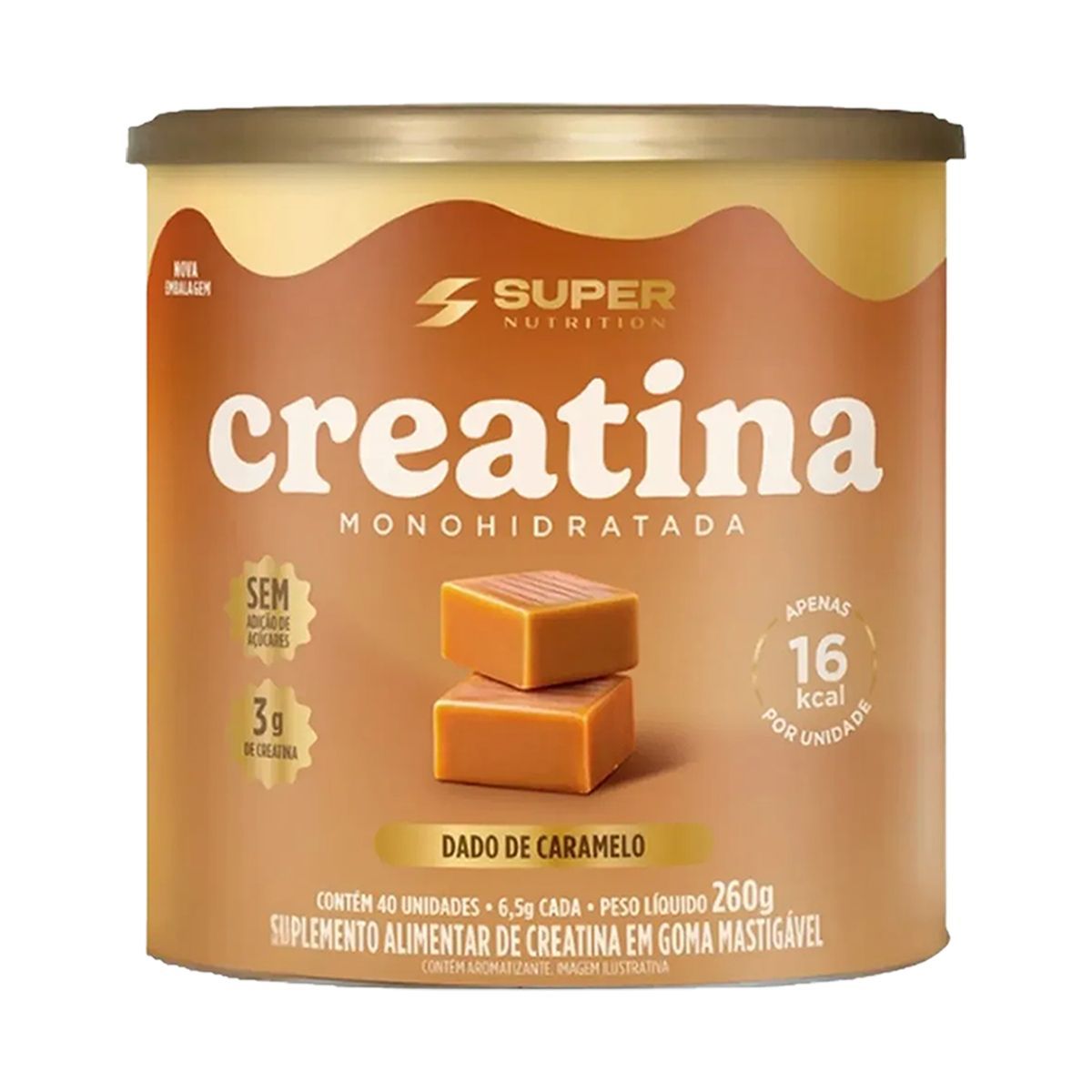 Creatina Monohidratada - 40 Dados 6,5g Caramelo - Desinch�