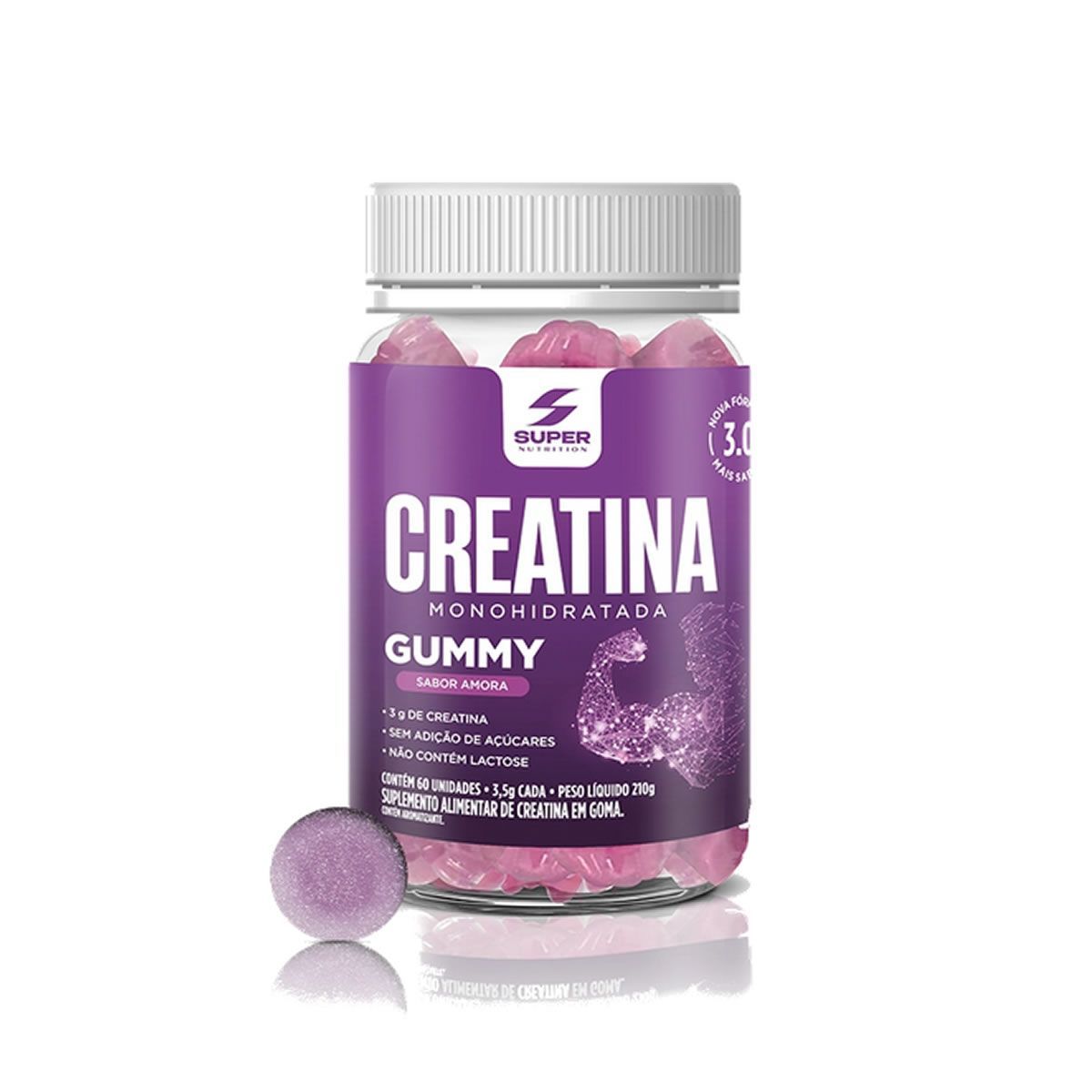 Creatina Monohidratada Gummy - 60 Gomas 3,5g Amora - Desinch�