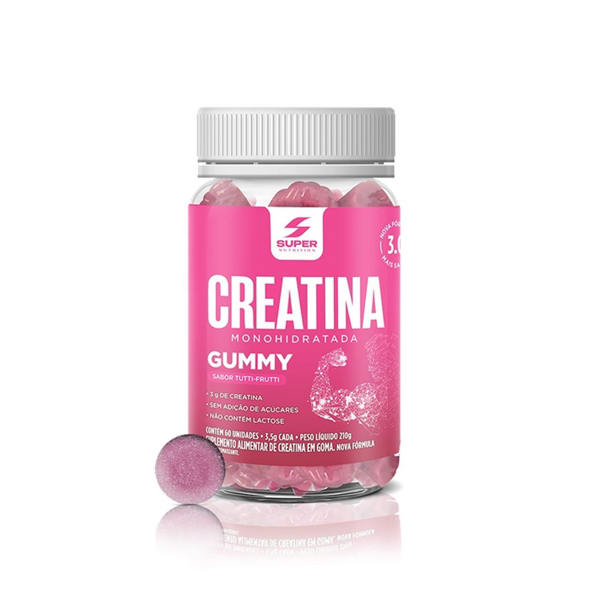 Creatina Monohidratada Gummy - 60 Gomas 3,5g Tutti-Frutti - Desinch�