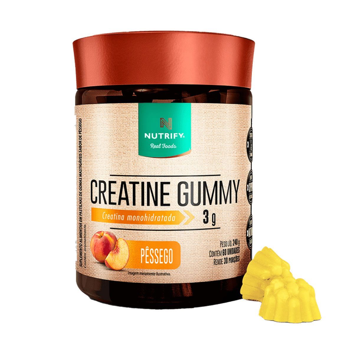 Creatine Gummy - P�ssego 60 Gomas - Nutrify*** Data Venc. 30/11/2025
