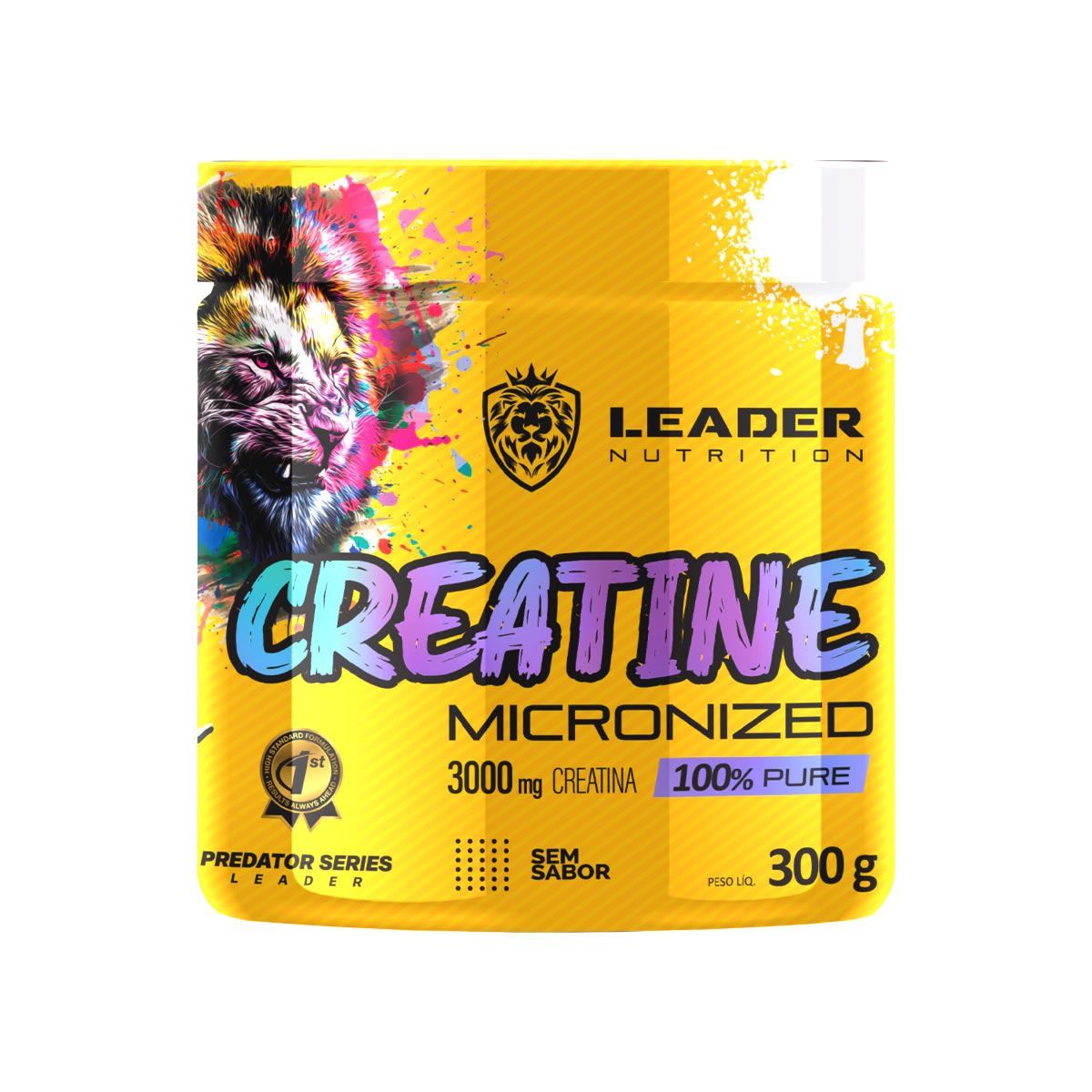Creatine Micronized 100% Pure - 300g Sem Sabor - Leader Nutrition