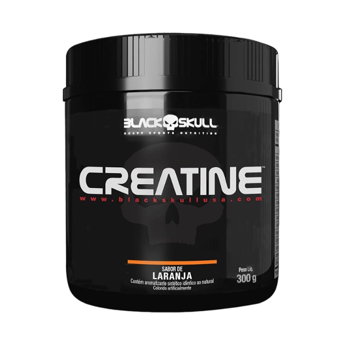 Creatine Monohidratada - 300g Sabor Laranja - Black Skull
