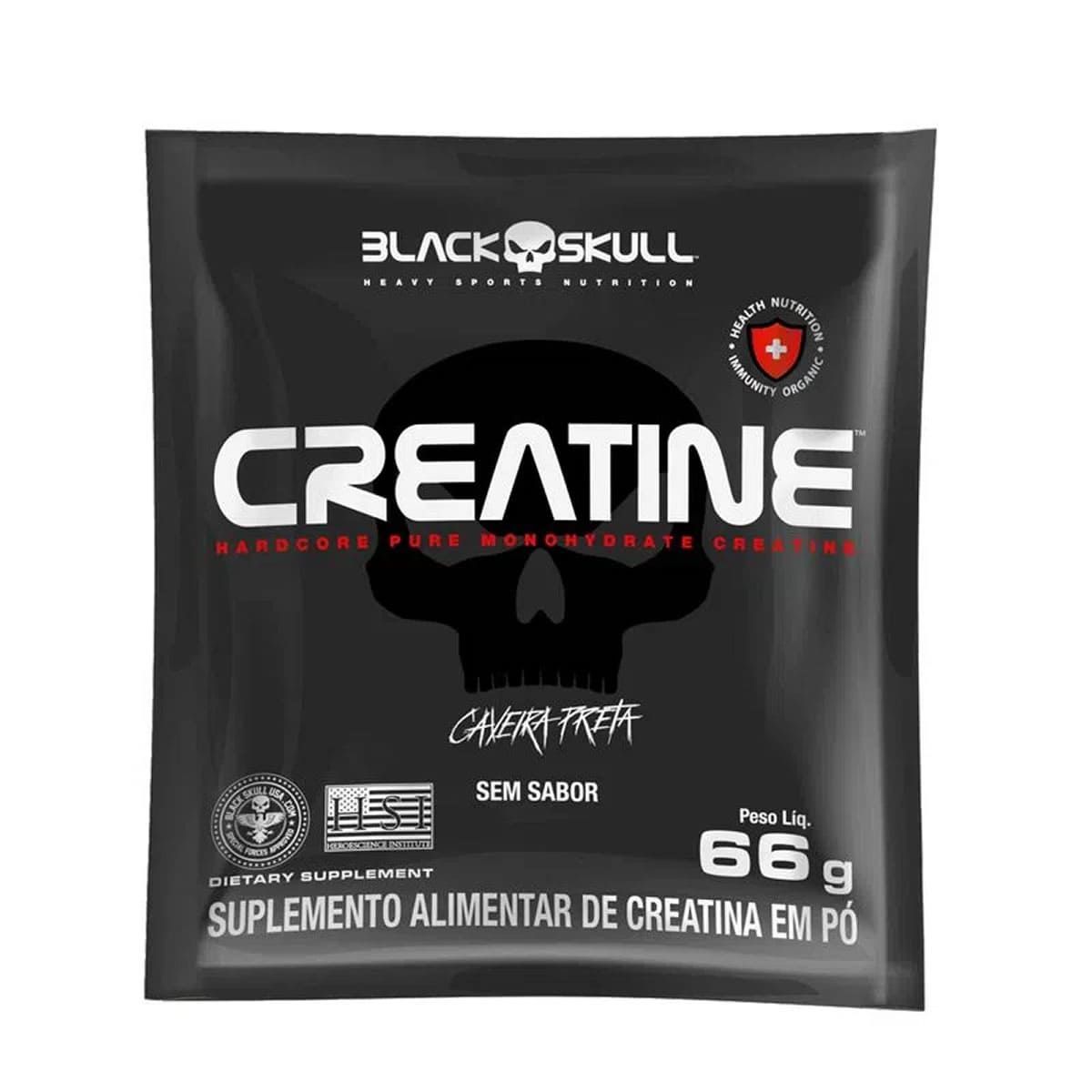 Creatine Monohidratada - 66g Sem Sabor - Black Skull