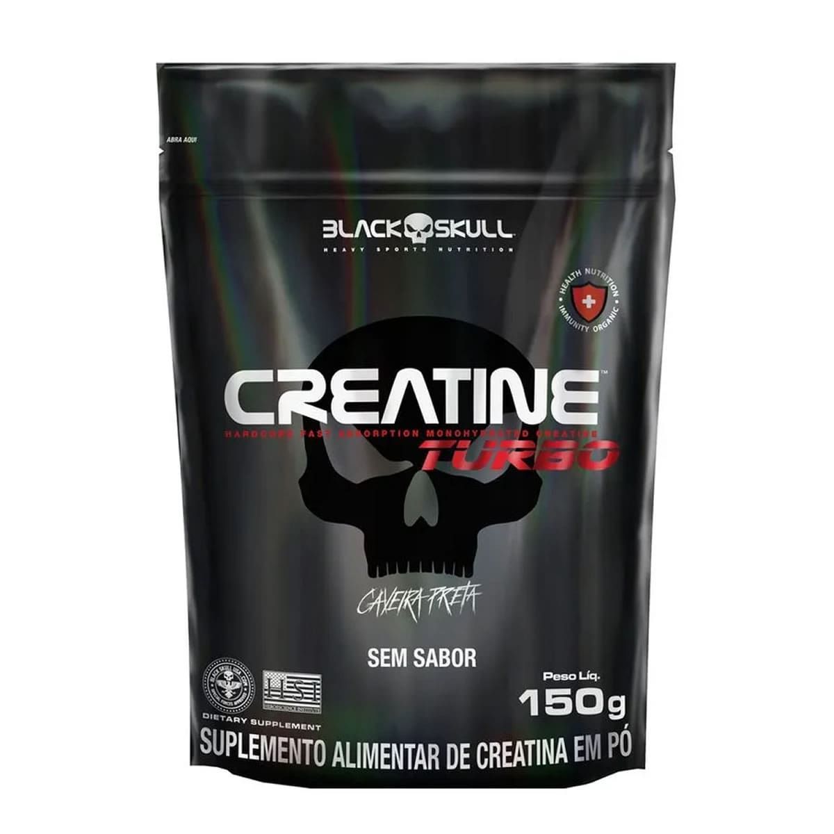 Creatine Turbo - 150g Refil Sem Sabor - Black Skull