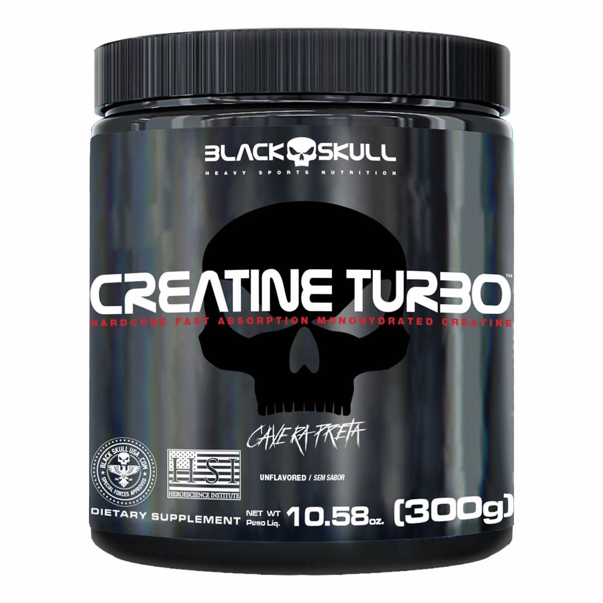 Creatine Turbo - 300g Sem Sabor - Black Skull