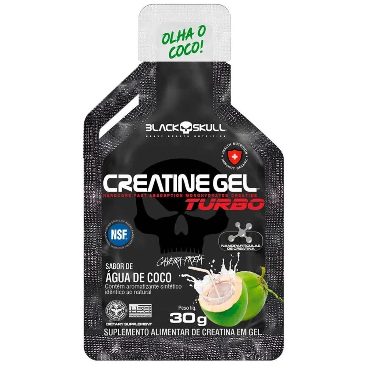 Creatine Turbo Gel - 1 Sach� 30g �gua de Coco - Black Skull
