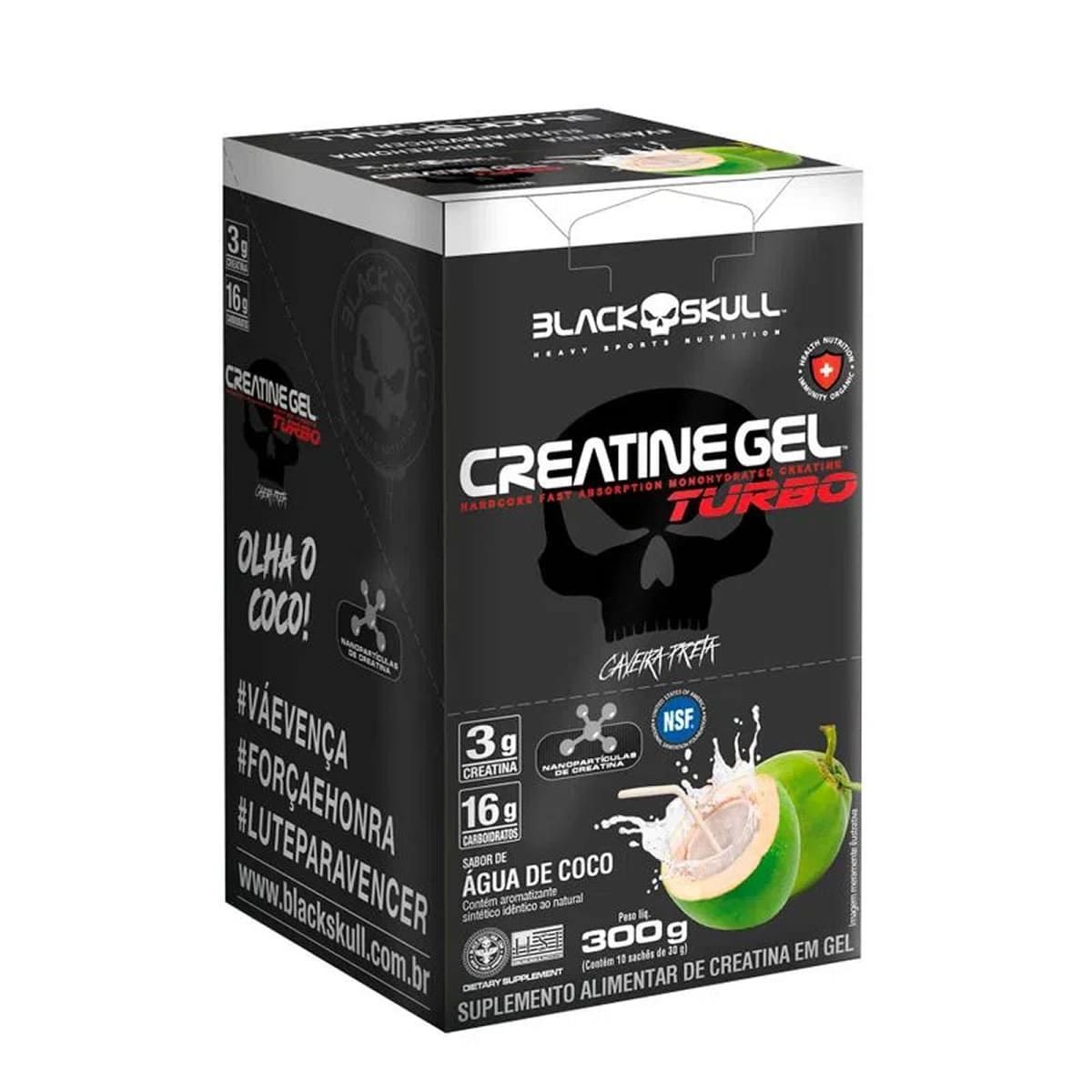 Creatine Turbo Gel - 10 Sach�s 30g �gua de Coco - Black Skull