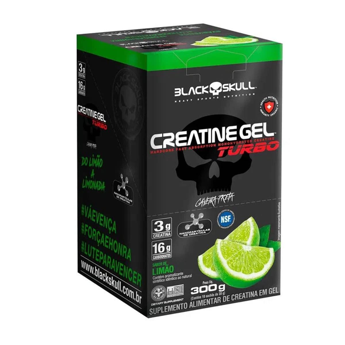 Creatine Turbo Gel - 10 Sach�s 30g Lim�o - Black Skull