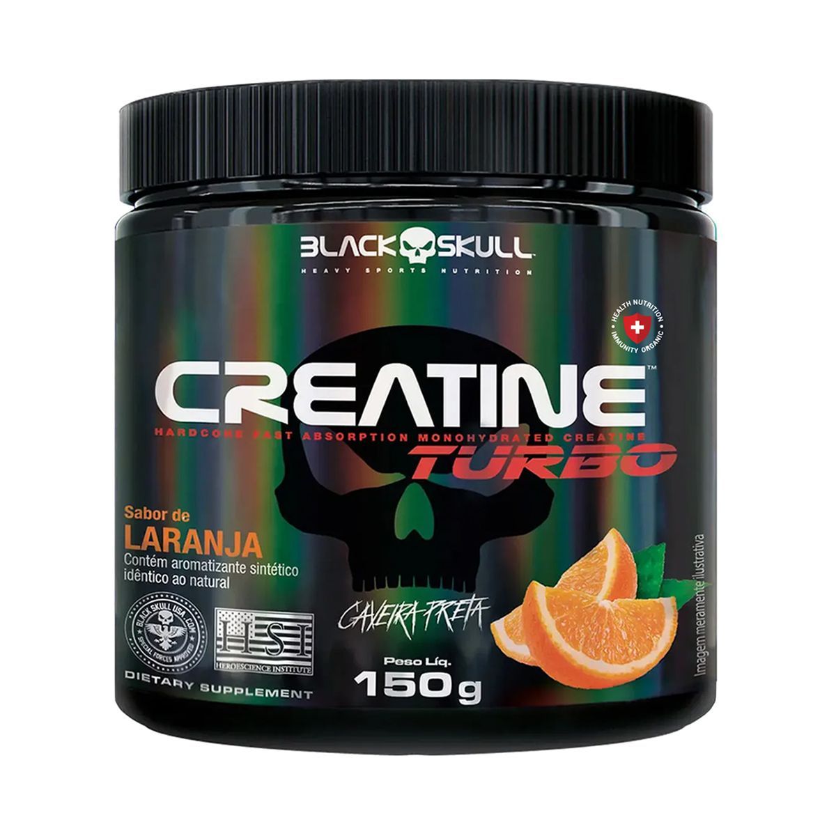 Creatine Turbo Monohidratada - 150g Laranja - Black Skull