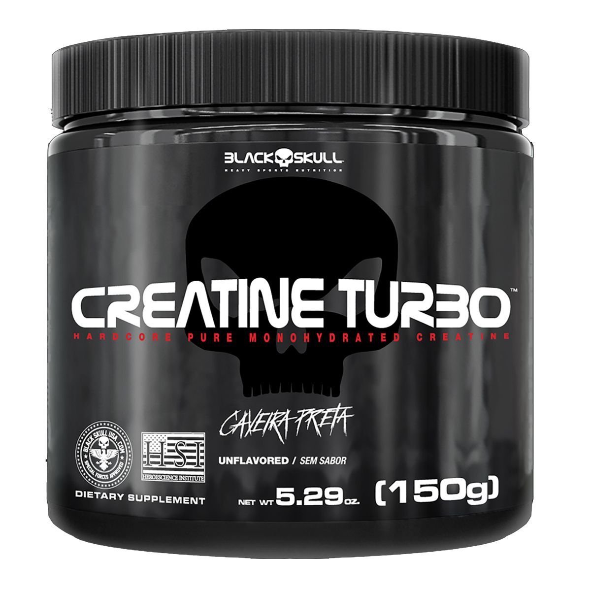 Creatine Turbo Monohidratada - 150g Sem Sabor - Black Skull*** SEM R�TULO *** Data Venc. 30/01/2024