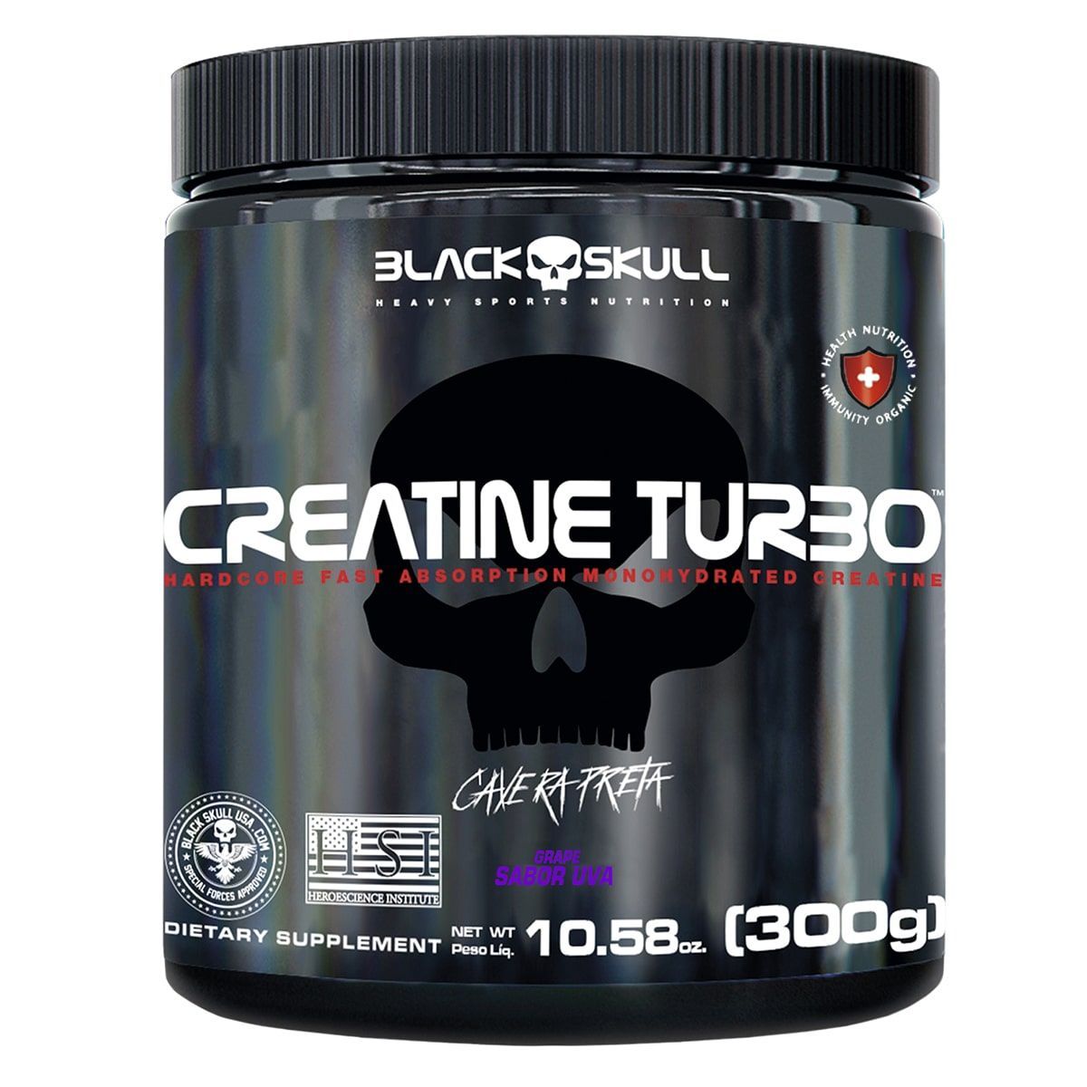 Creatine Turbo Monohidratada - 300g Uva - Black Skull*** Data Venc. 30/04/2025