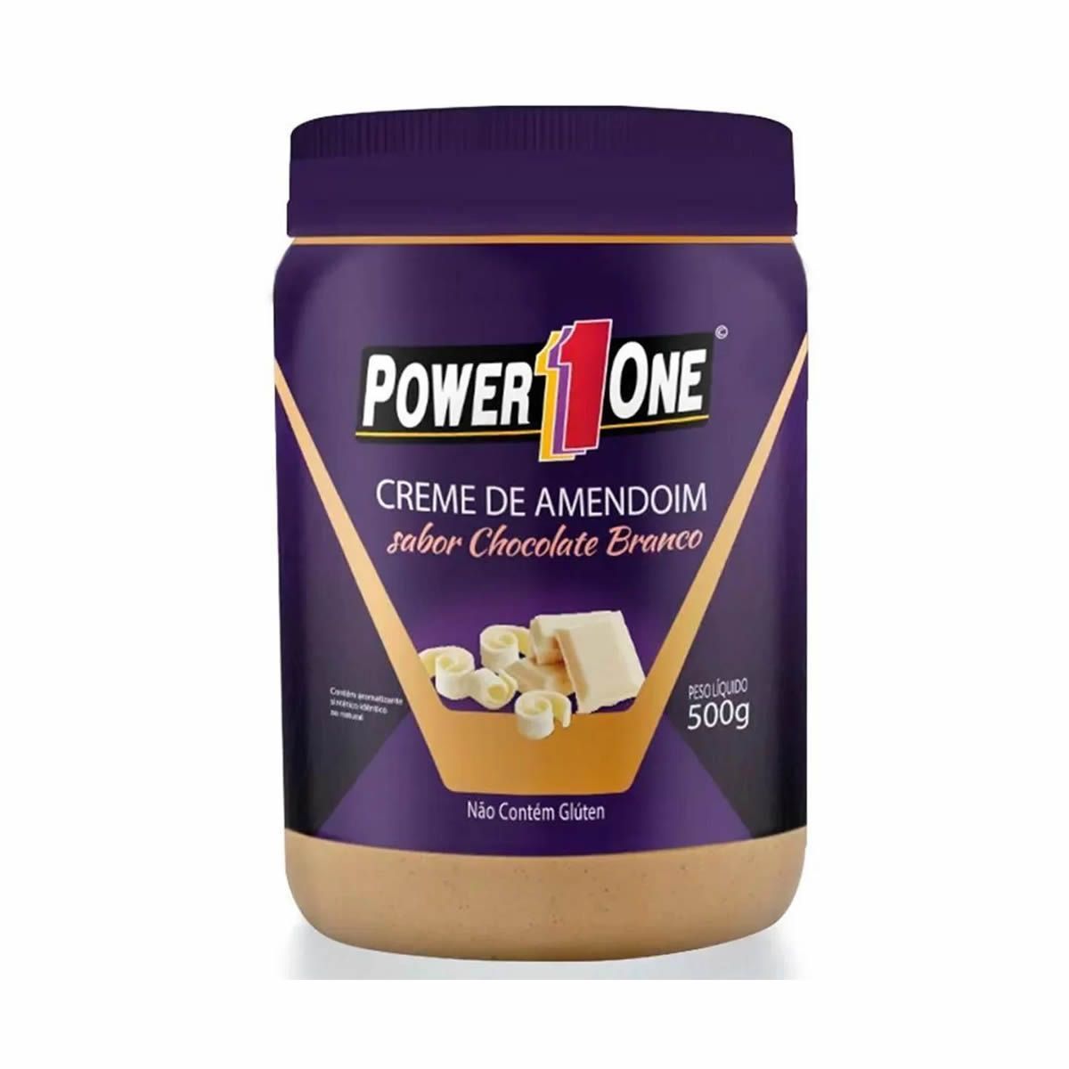 Creme de Amendoim - 500g  Chocolate Branco - Power One*** Data Venc. 24/05/2023