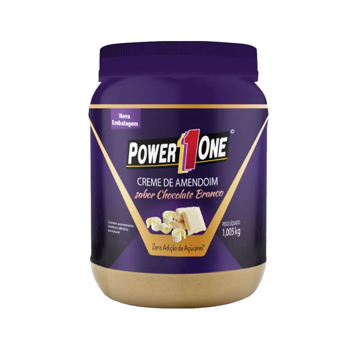 Creme de Amendoim com Chocolate Branco - 1005g - Power One*** Data Venc. 01/07/2022