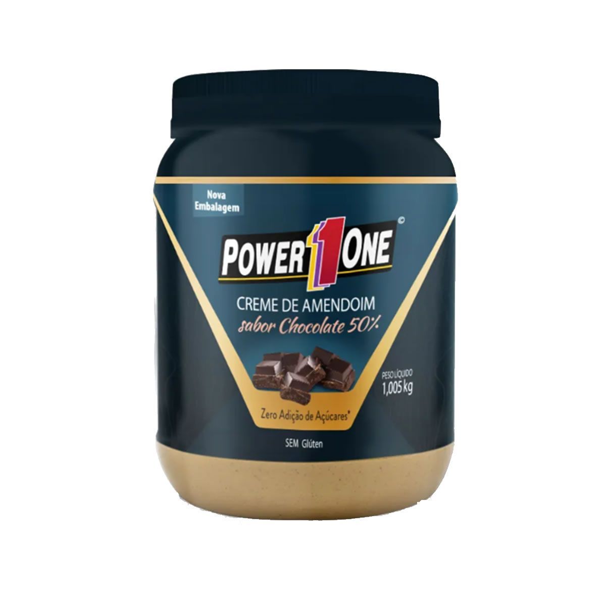 Creme de Amendoim com Peda�os de Chocolate - 1005g - Power One