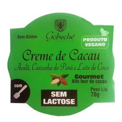 Creme de Cacau com Avel�, castanha do Para e Leite de Coco - 70g - Gobeche