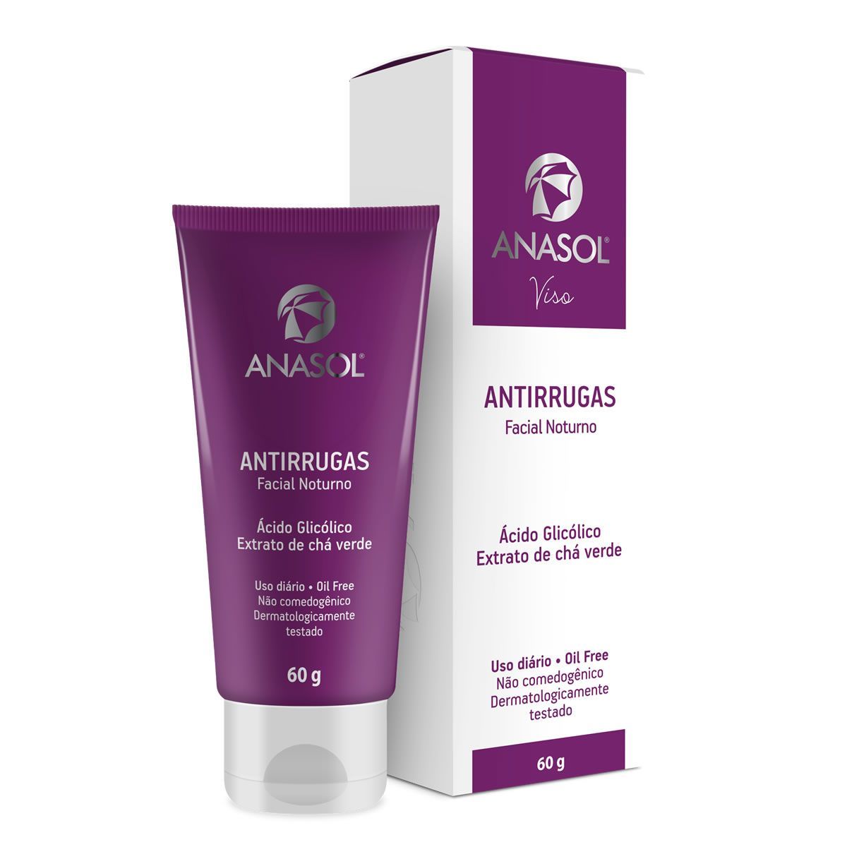 Creme Facial Antirrugas - 60g Noturno - Anasol