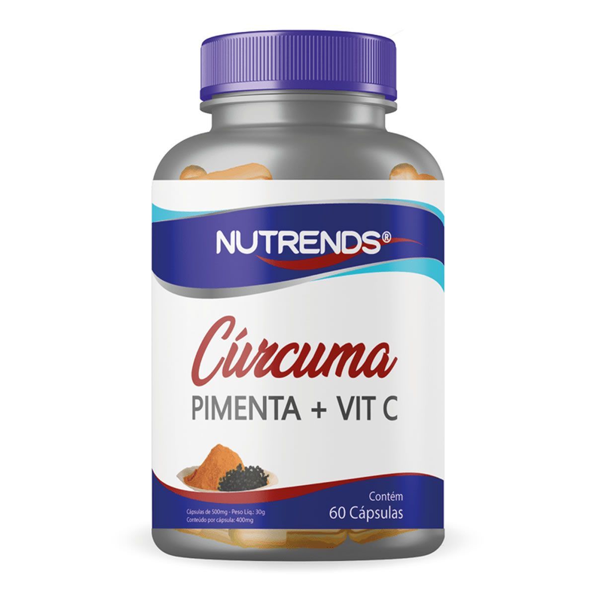 C�rcuma Com Pimenta e Vitamina C - 60 C�psulas - Nutrends