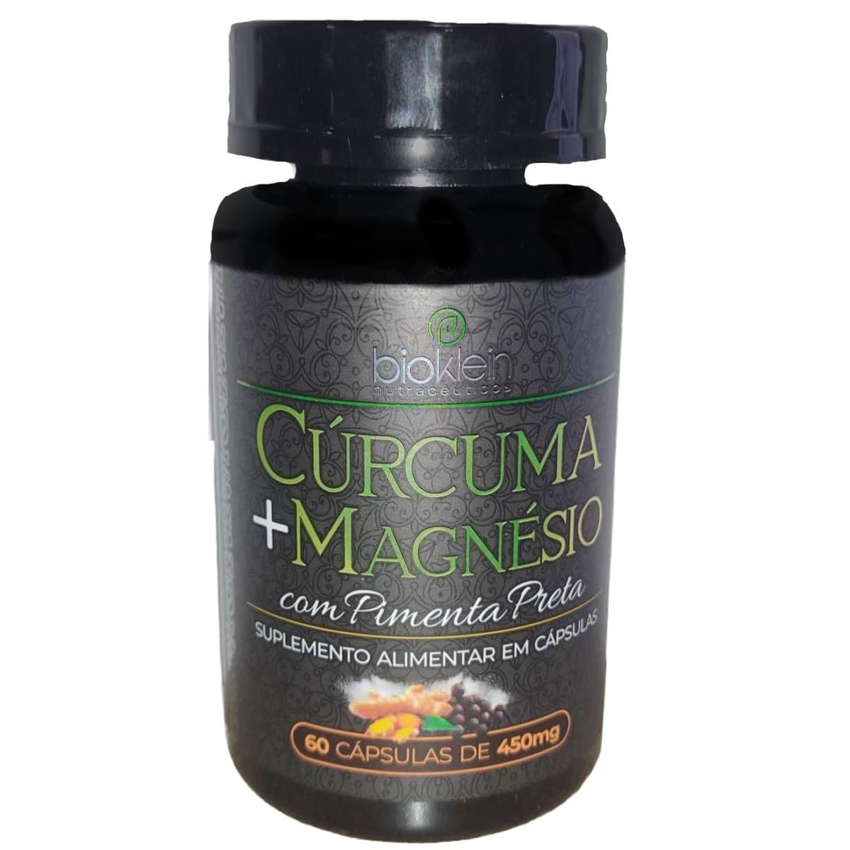 C�rcuma + Magn�sio com Pimenta Preta - 60 C�psulas - Bioklein