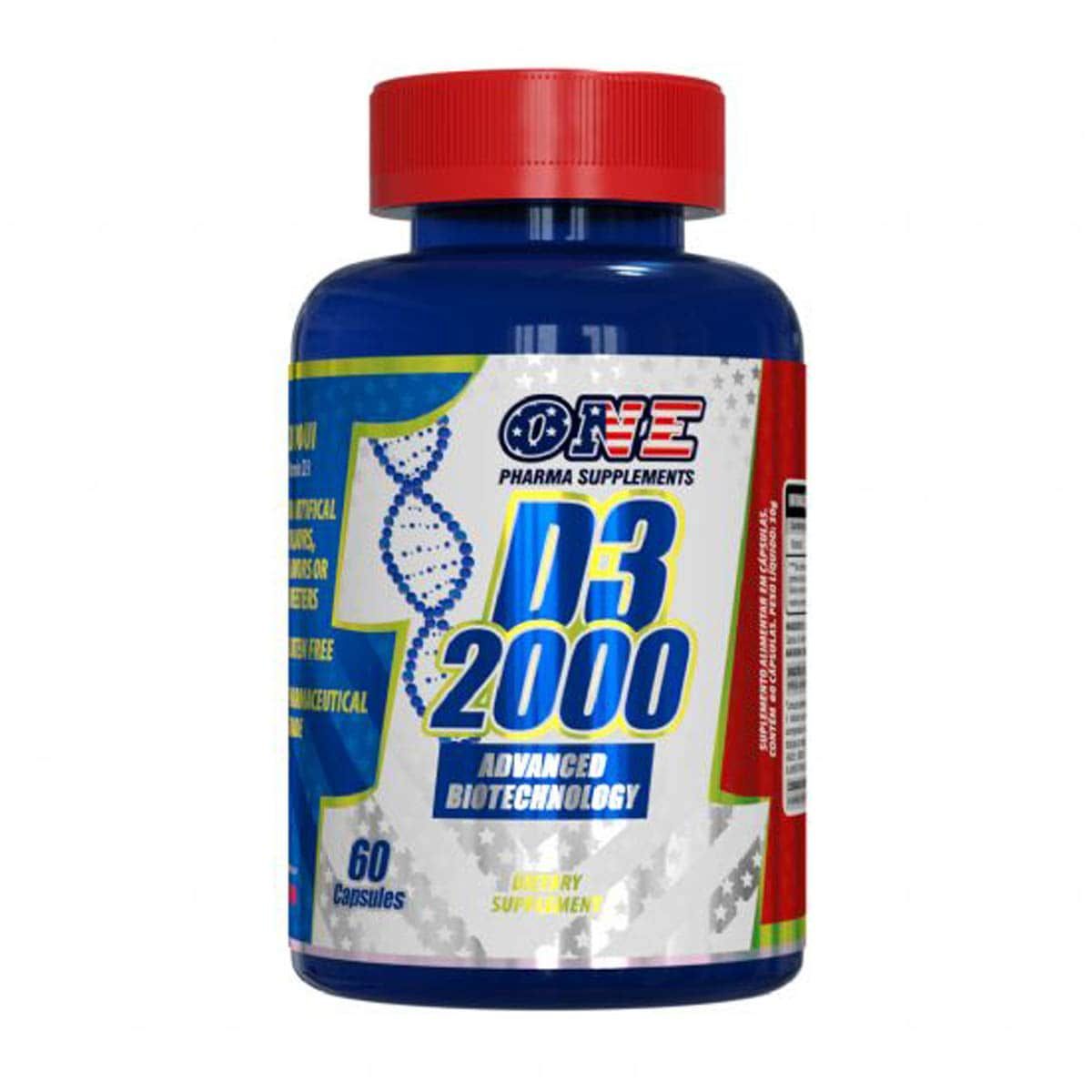 D3 2000 - 60 C�psulas - One Pharma Supplements