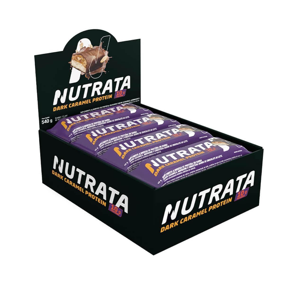 Dark Caramel Protein - 12 Barras de 45g - Nutrata
