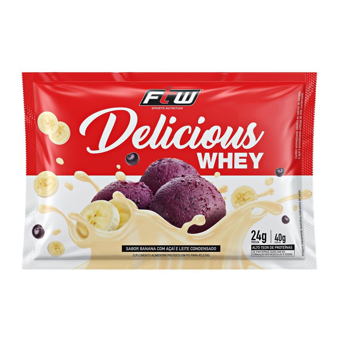 Delicious Whey - 1 Sach� 40g Banana com A�a� e Leite Condensado - FTW