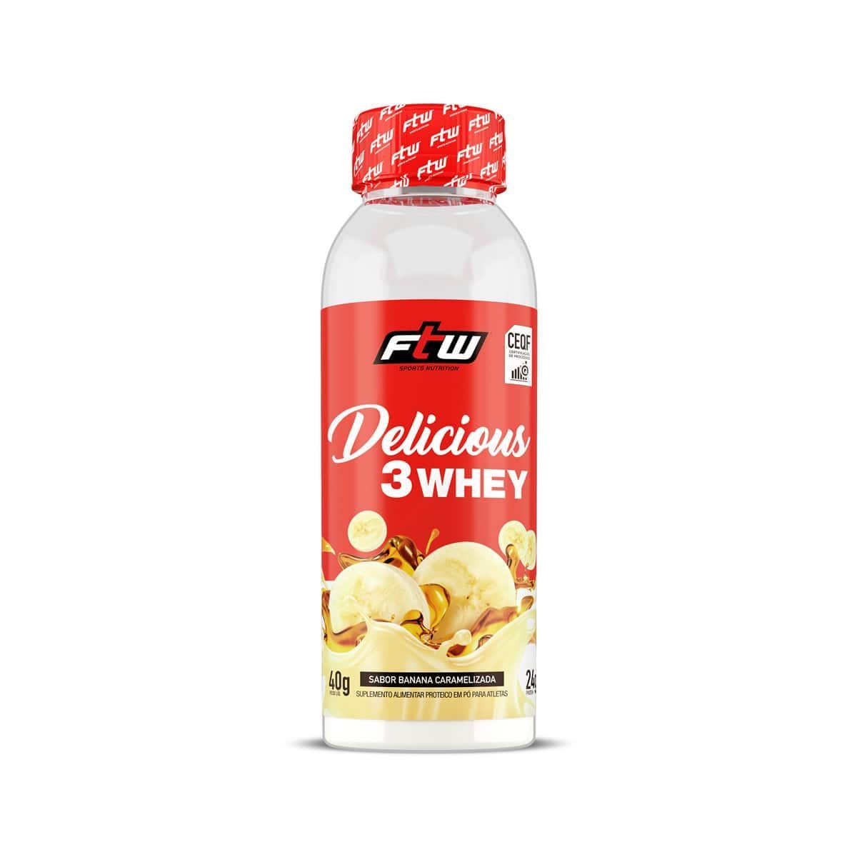 Delicious 3 Whey - 40g Banana Caramelizada - FTW