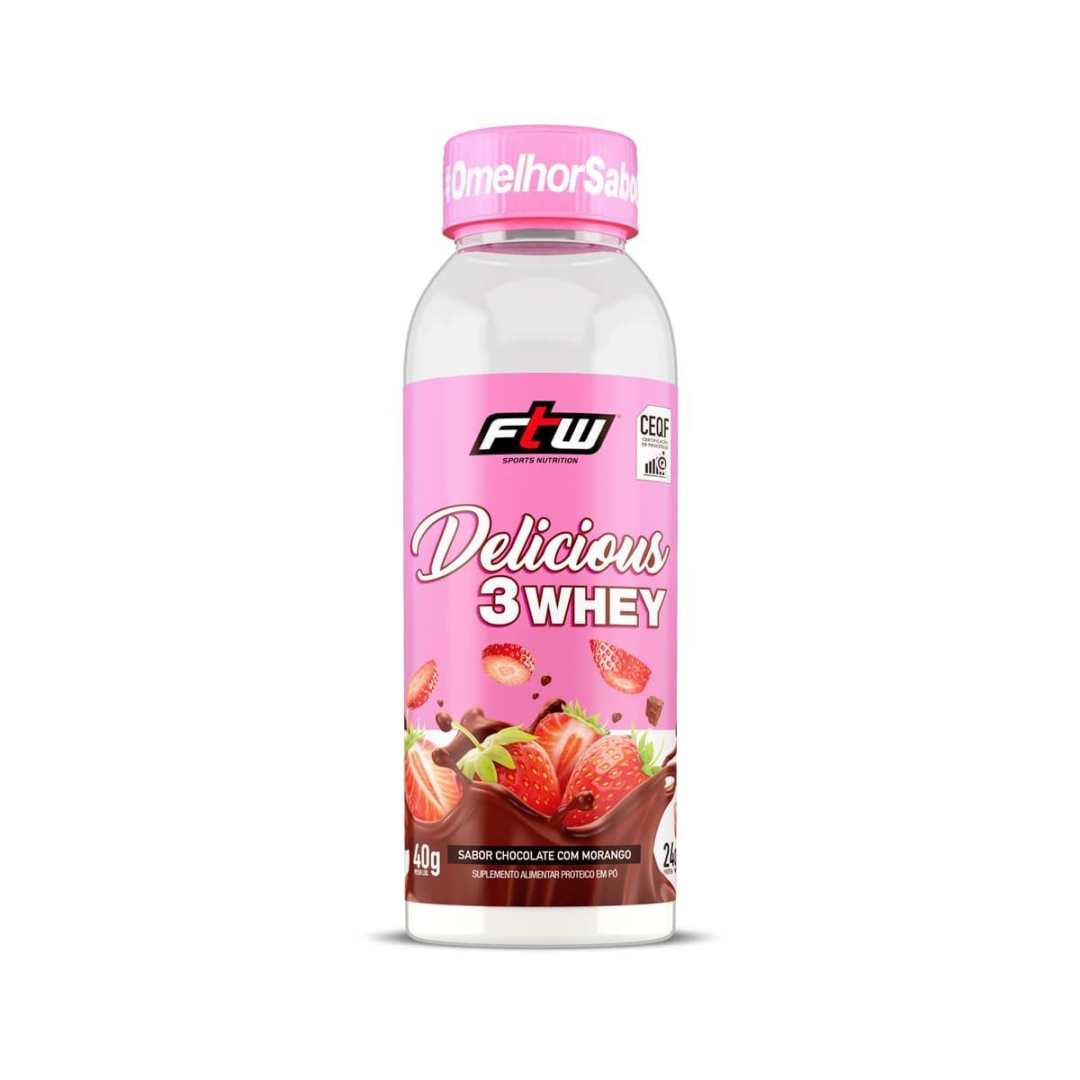 Delicious 3 Whey - 40g Chocolate Com Morango - FTW