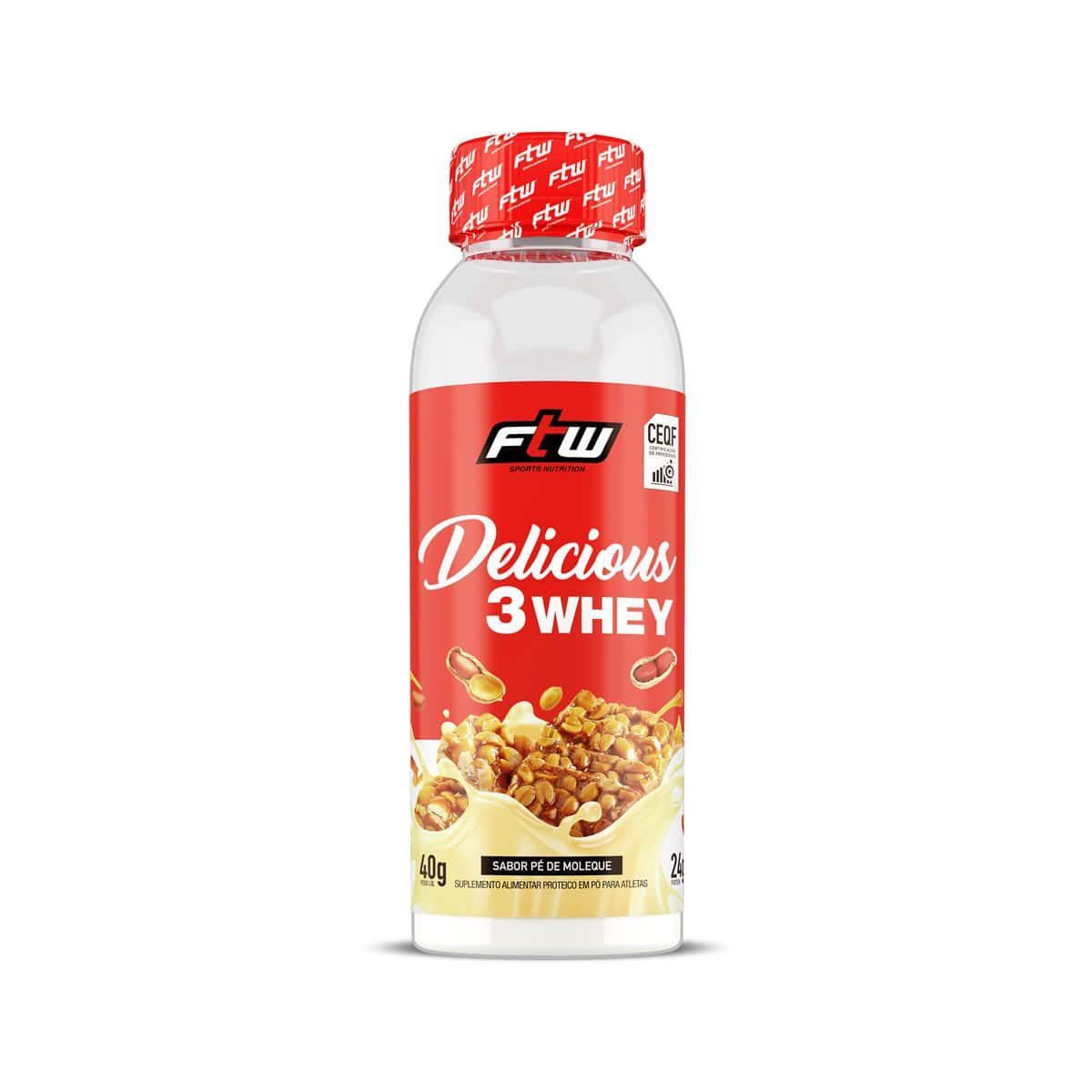 Delicious 3 Whey - 40g P� de Moleque - FTW*** Data Venc. 30/09/2024