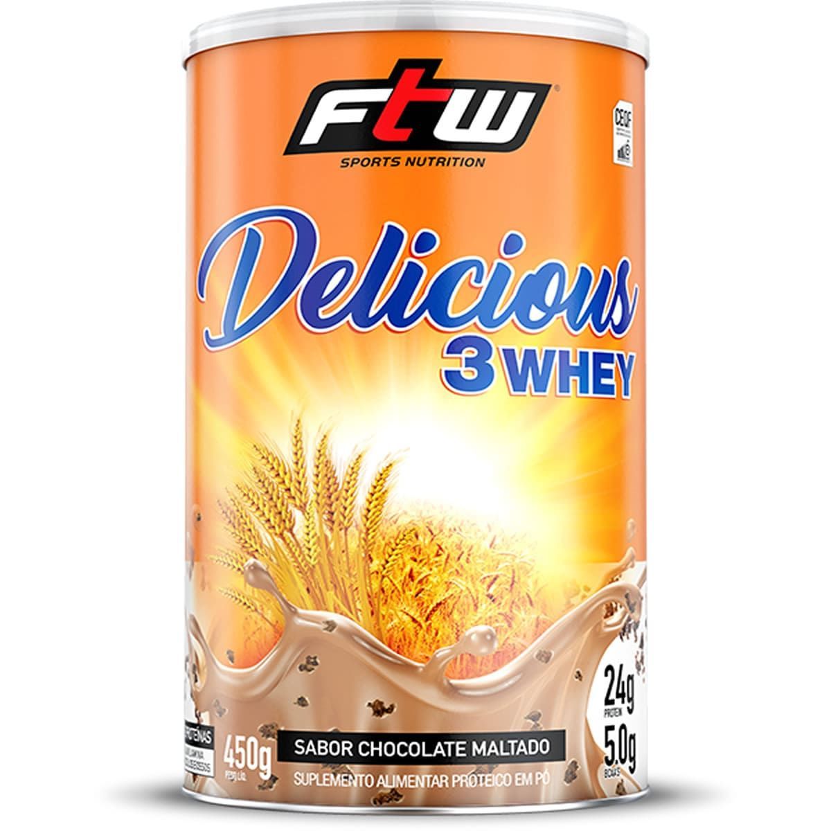 Delicious 3 Whey - 450g Chocolate Maltado - FTW*** Data Venc. 30/07/2025