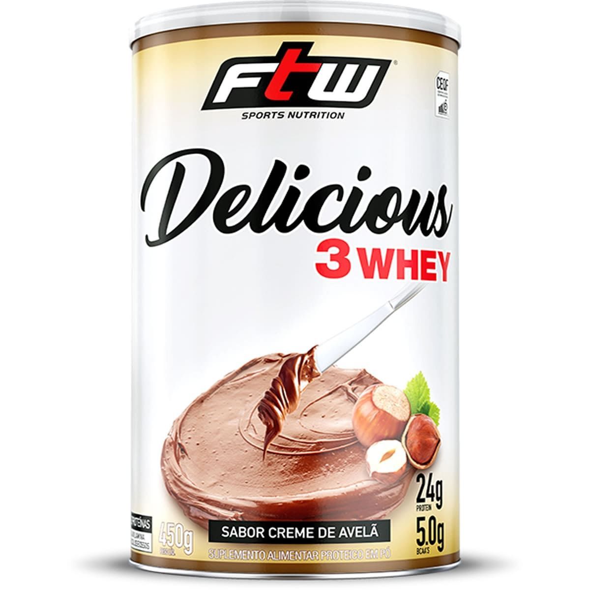 Delicious 3 Whey - 450g Creme de Avel� - FTW*** Data Venc. 30/08/2025
