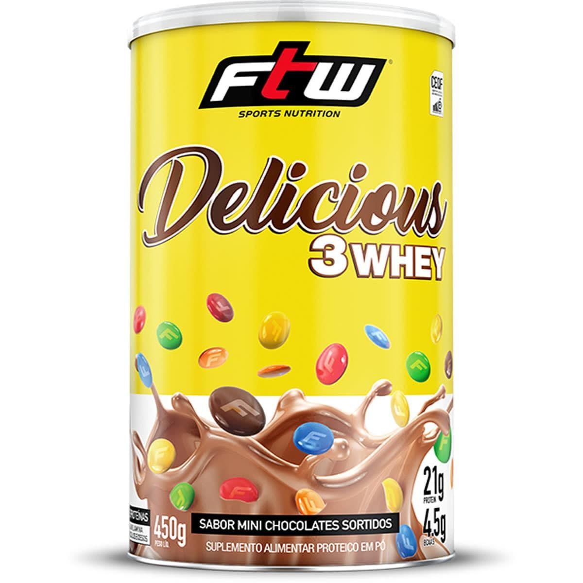 Delicious 3 Whey - 450g Mini Chocolates Sortidos - FTW*** Data Venc. 30/03/2024