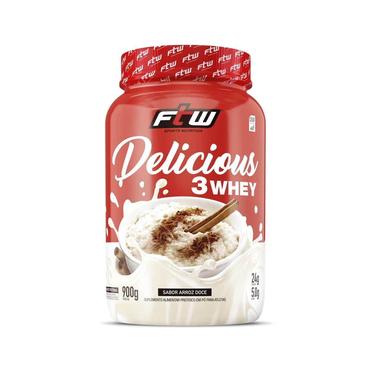 Delicious 3 Whey - 900g Arroz Doce - FTW