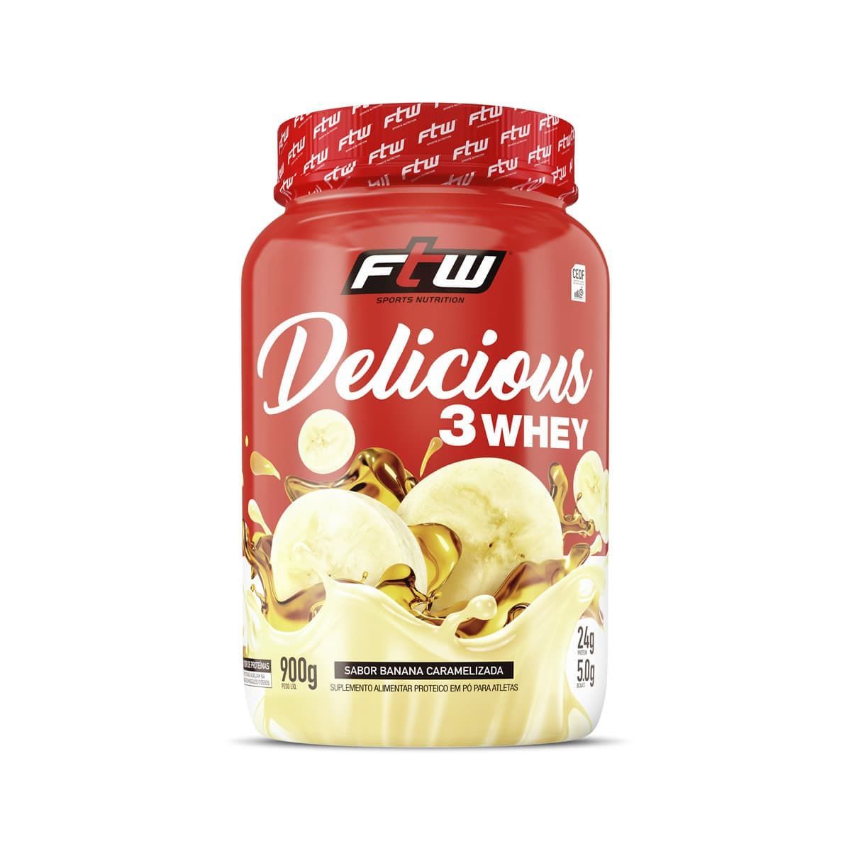 Delicious 3 Whey - 900g Banana Caramelizada - FTW