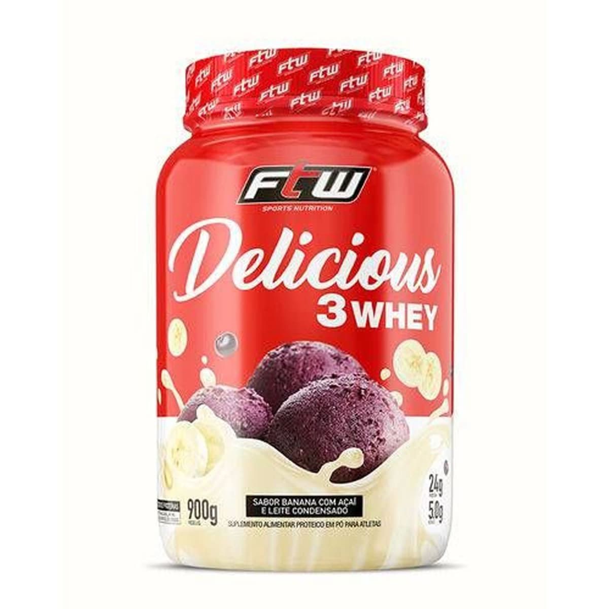 Delicious 3 Whey - 900g Banana com A�a� e Leite Condensado - FTW