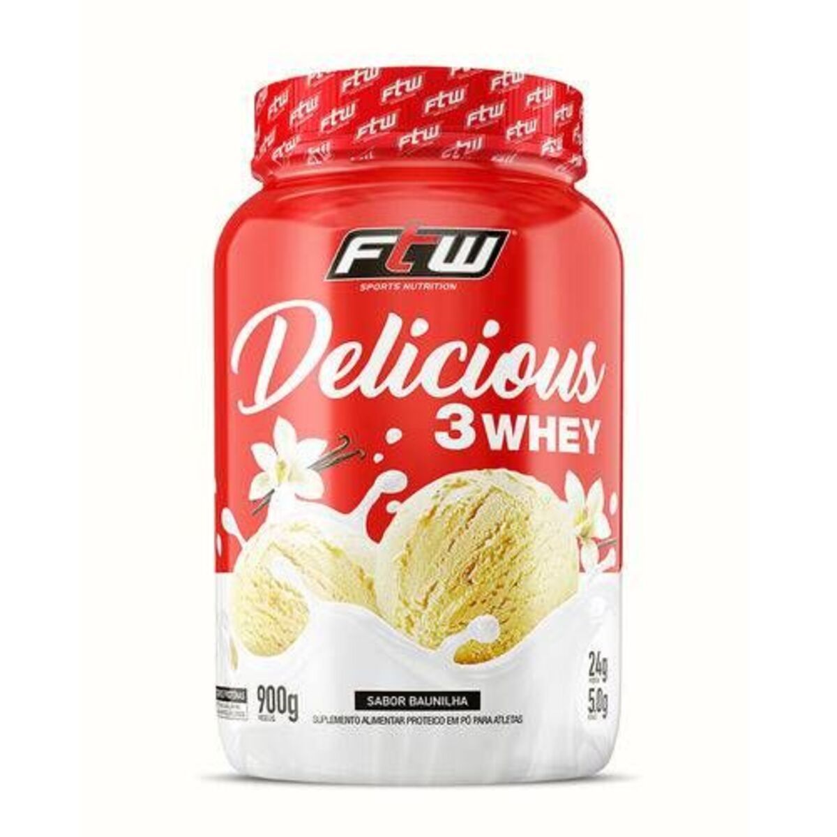 Delicious 3 Whey - 900g Baunilha - FTW