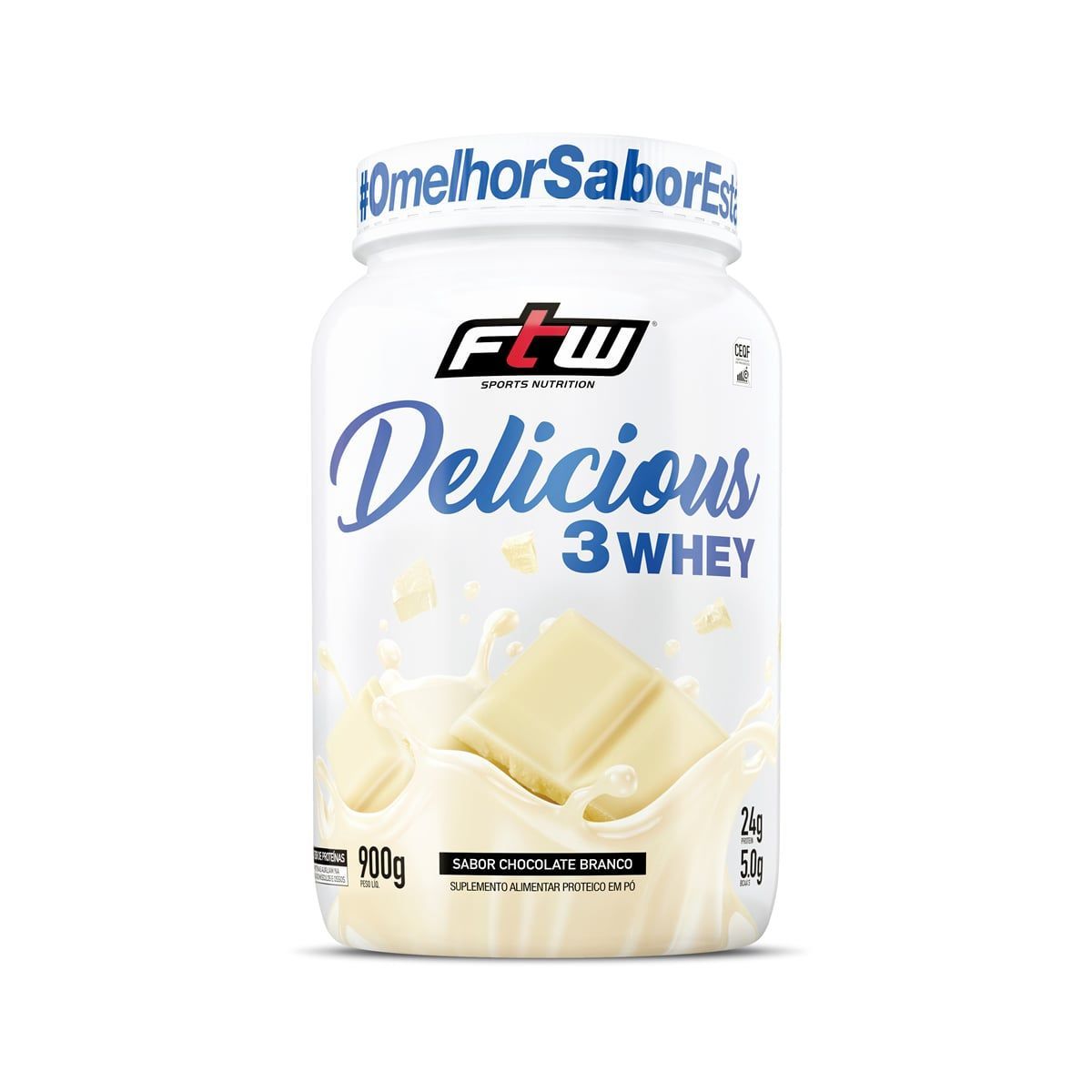 Delicious 3 Whey - 900g Chocolate Branco - FTW*** Data Venc. 30/10/2025