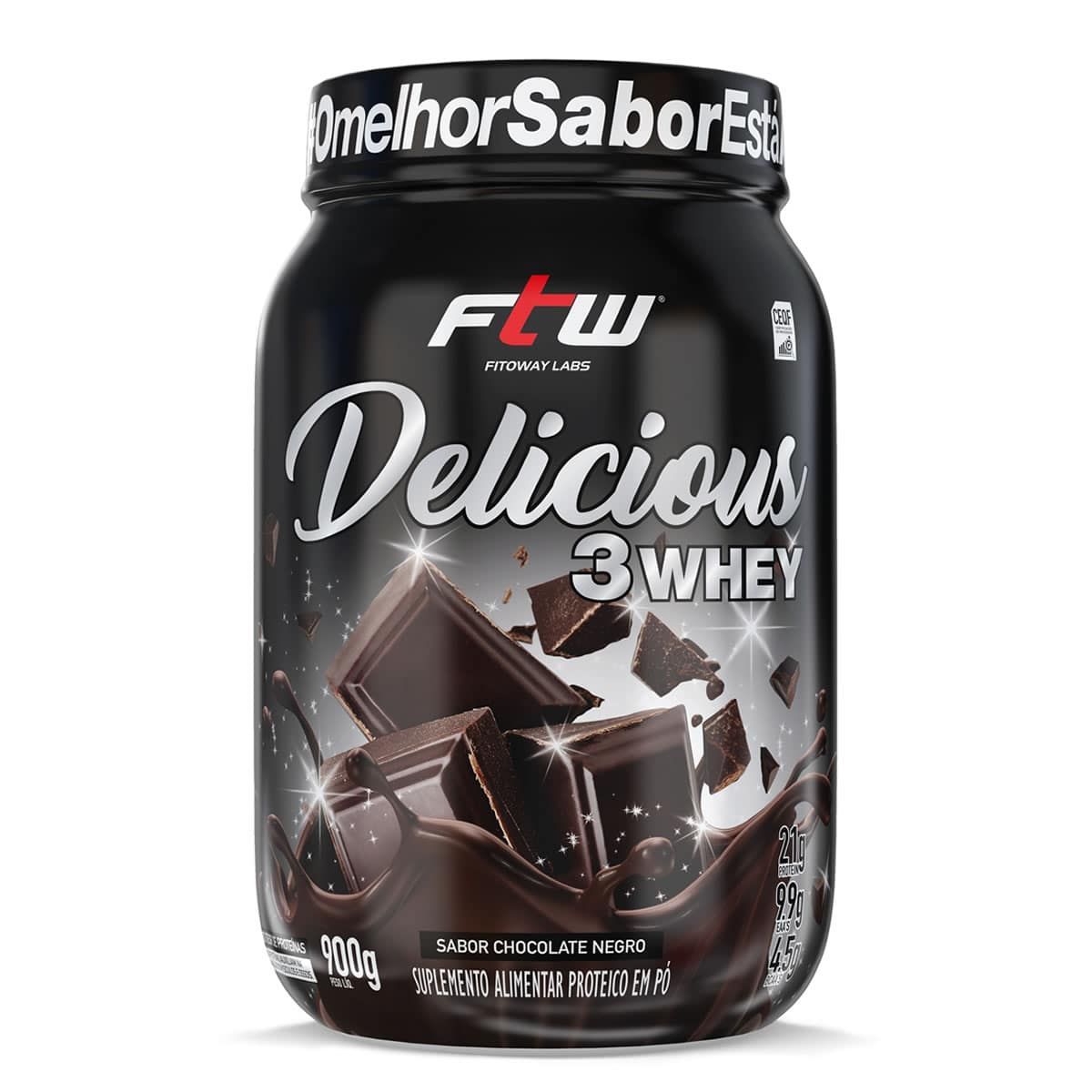 Delicious 3 Whey - 900g Chocolate Negro - FTW*** Data Venc. 30/11/2024