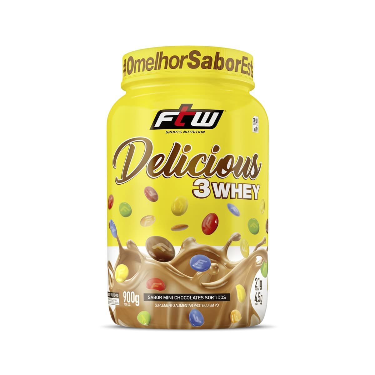Delicious 3 Whey - 900g Mini Chocolates Sortidos -  FTW*** Data Venc. 30/10/2025