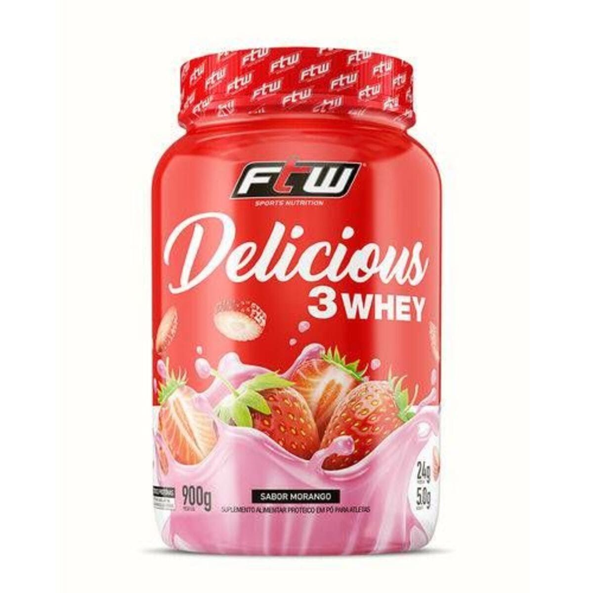 Delicious 3 Whey - 900g Morango - FTW*** Data Venc. 30/11/2024