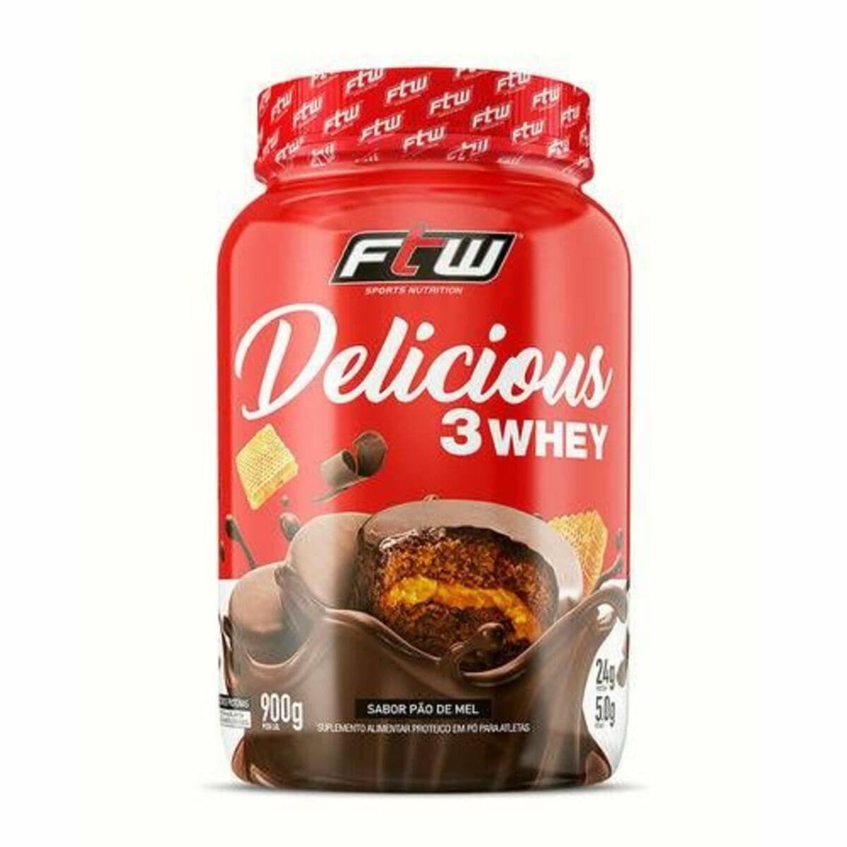 Delicious 3 Whey - 900g P�o de Mel - FTW*** Data Venc. 30/12/2021
