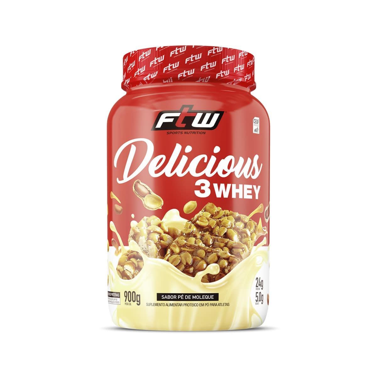 Delicious 3 Whey - 900g P� de Moleque - FTW*** Data Venc. 30/07/2024