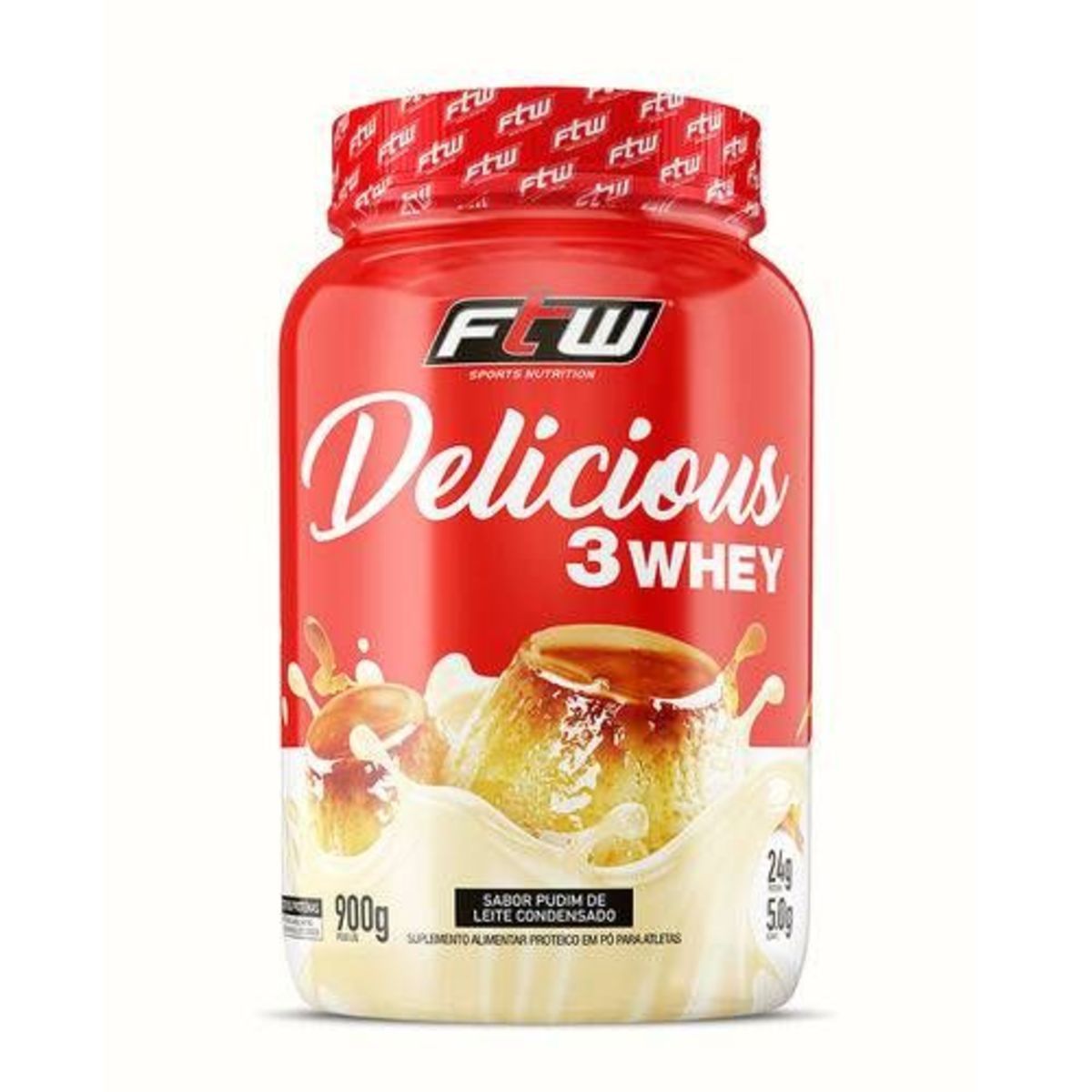 Delicious 3 Whey - 900g Pudim de Leite Condensado - FTW*** Data Venc. 30/06/2024
