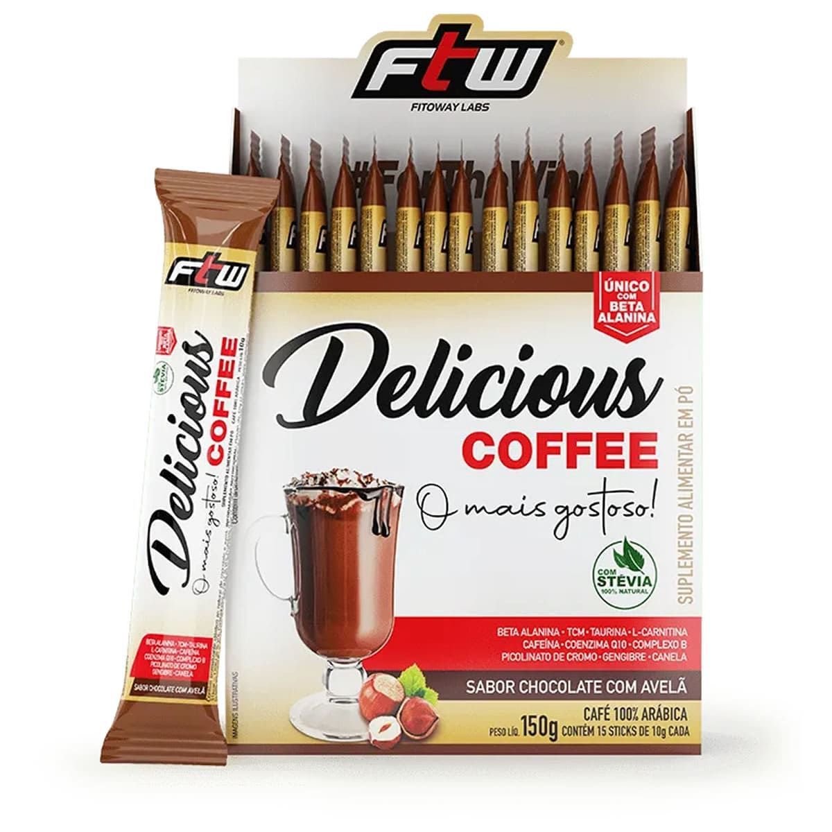 Delicious Coffe - 15 Sticks 10g Chocolate com Avel� - FTW