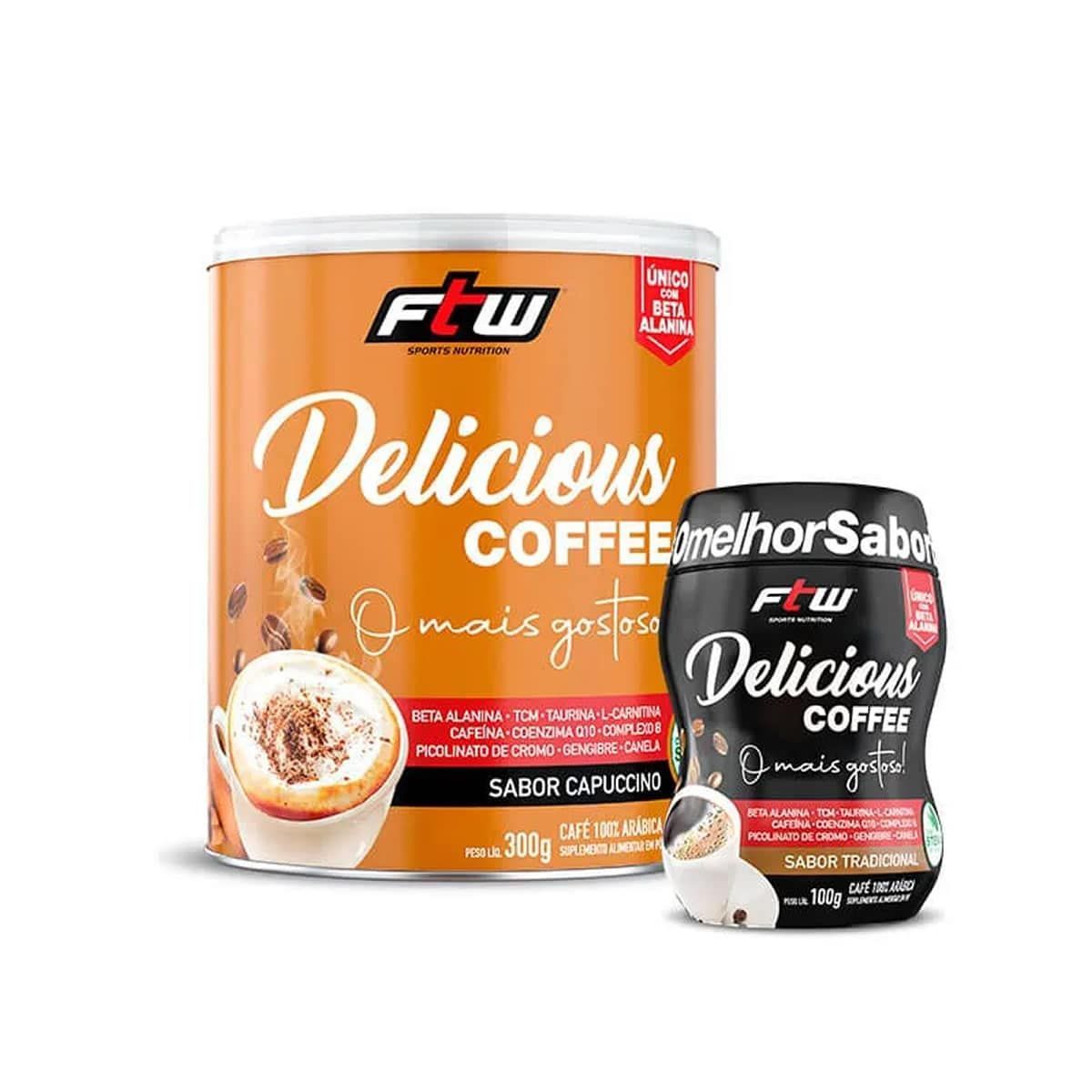 Delicious Coffee 300g Capuccino + Brinde Delicious Coffee Tradicional 100g - FTW