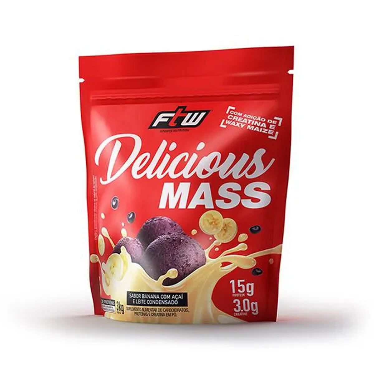 Delicious Mass - 3000g Refil Banana com A�a� e Leite Condensado - FTW*** Data Venc. 31/12/2022