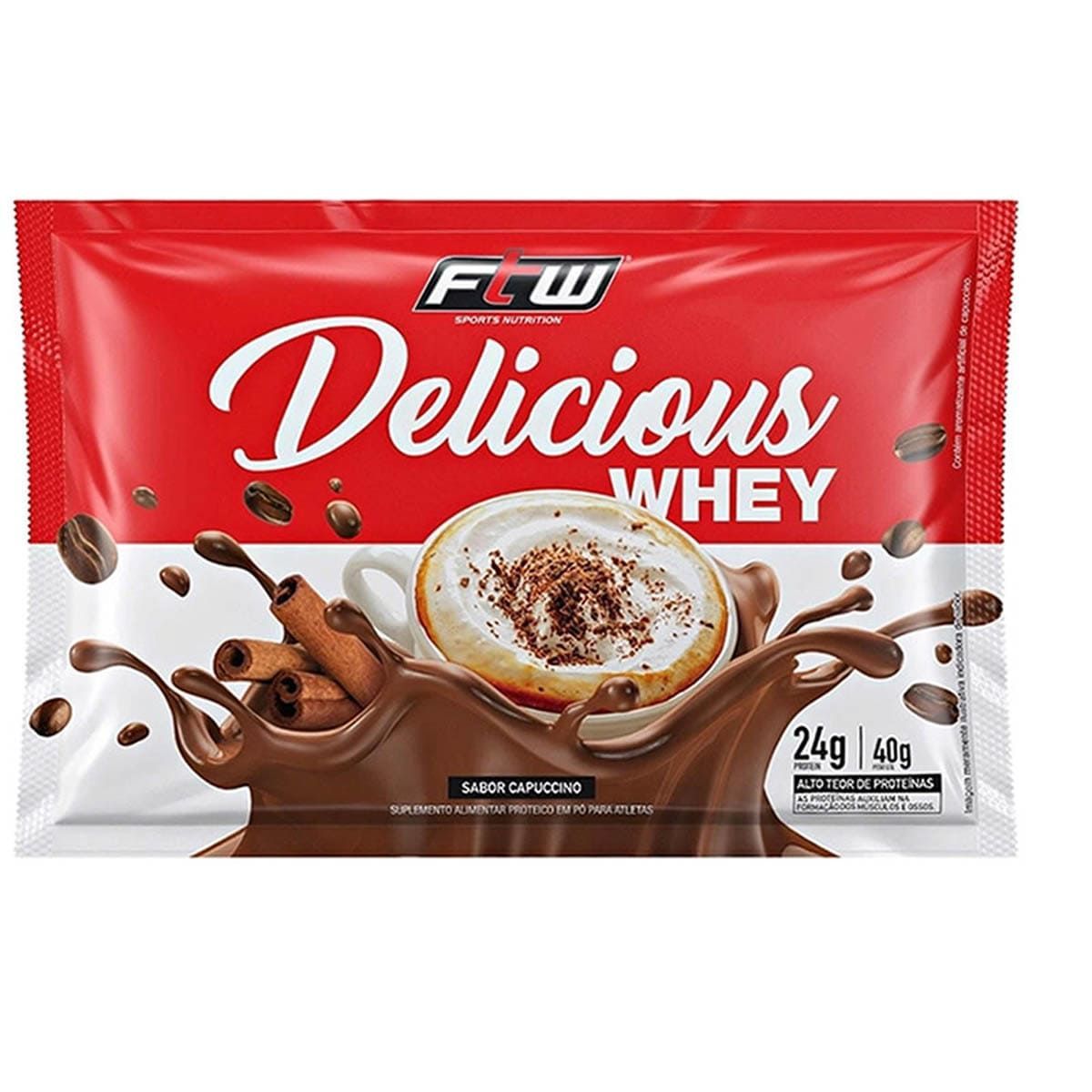 Delicious Whey - 1 Sach� 40g Capuccino - FTW